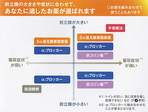 前立腺肥大症 薬物療法 症状による薬の違い